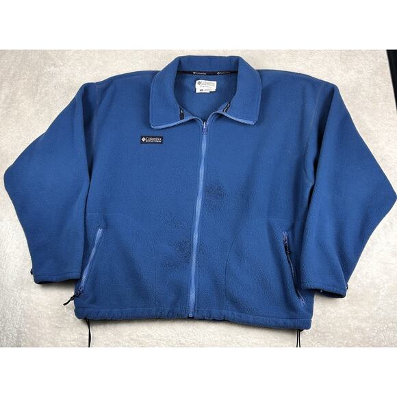 Vintage Columbia Outdoor Jacket Men’s Sz XL Blue Fleece Full Zip Made In USA - Picture 1 of 6